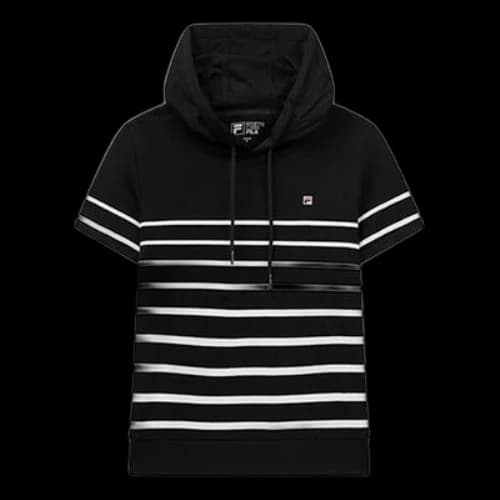FILA Short Sleeve T-Shirt Hoodie Black (Women's)