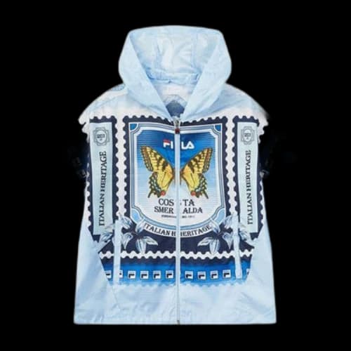 FILA Butterfly Full Print Casual Woven Blue Jacket (Women's)