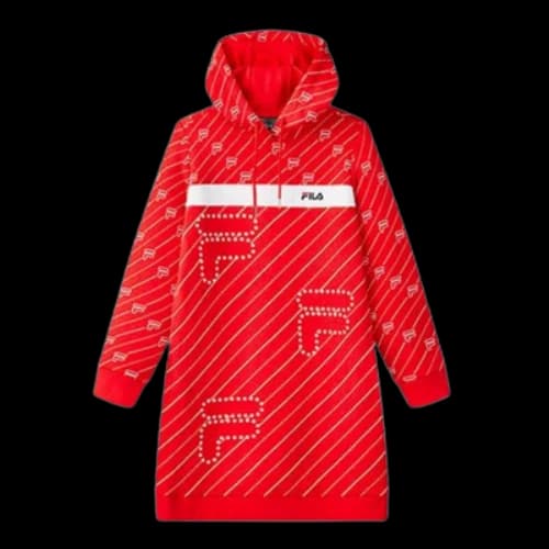 FILA Long Casual Printing Hoodie Red (Women's)