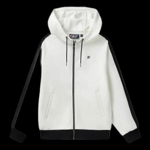FILA Knitting Hooded Jacket 'White Black' (Women's)
