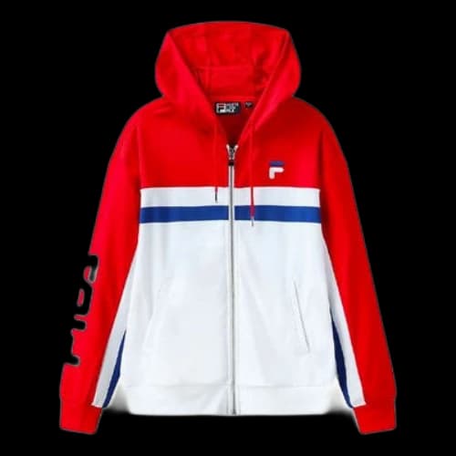 FILA Logo Knit Hooded Jacket 'Red' (Women's)
