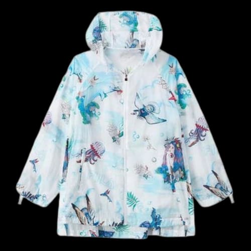 FILA Full Print Loose Woven Hooded Jacket 'White Blue' (Women's)