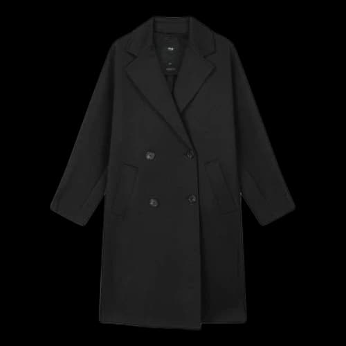 FILA Milano Solid Color Mid-Length Knitted Coat 'Black' (Women's)