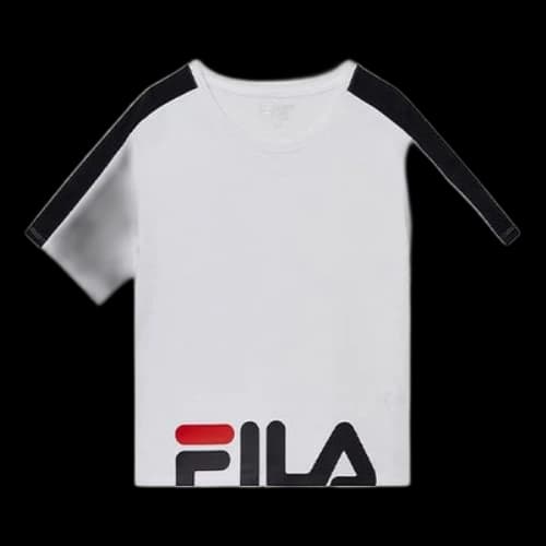 FILA Alphabet Logo Printing Sports Round Neck Short Sleeve White (Women's)