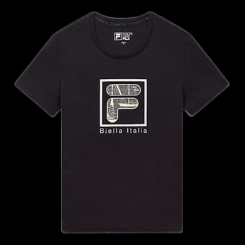 FILA Logo Alphabet Printing Round Neck Short Sleeve Blue (Women's)