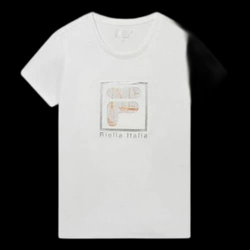 FILA Logo Alphabet Printing Round Neck Short Sleeve White (Women's)
