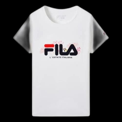 FILA Athleisure Casual Sports Printing Short Sleeve White (Women's)