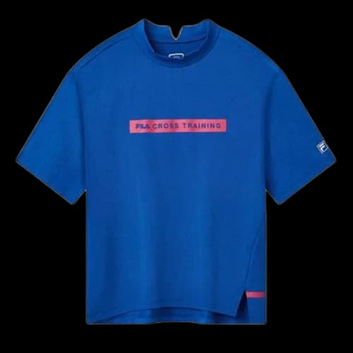 FILA Alphabet Logo Printing Short Sleeve Blue (Women's)