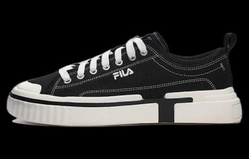 FILA Canvas Low Skate Shoes 'Black White' (Women's)