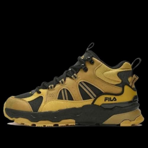 FILA Classic Court Shoes 'Black Yellow'