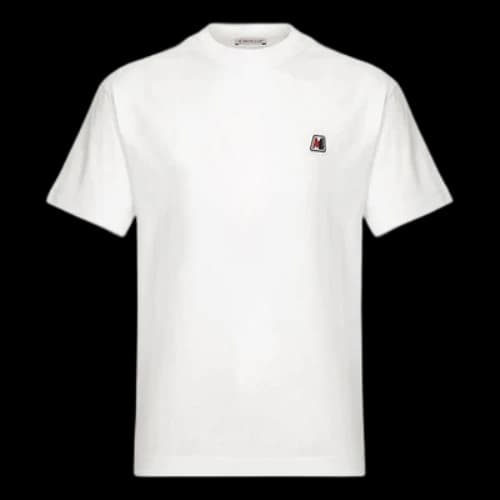 Moncler Small Logo Cotton Crewneck Short Sleeve For Men White