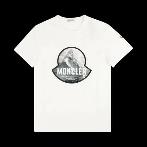 Moncler Short-Sleeve Mountain Logo T-Shirt 'White'