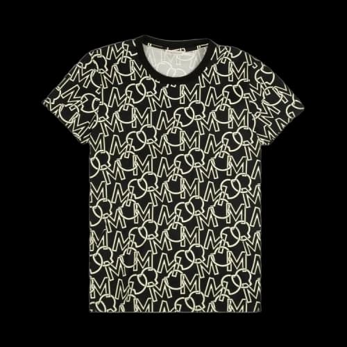 Moncler Allover Monogram Logo Short-Sleeve T-Shirt 'Black'