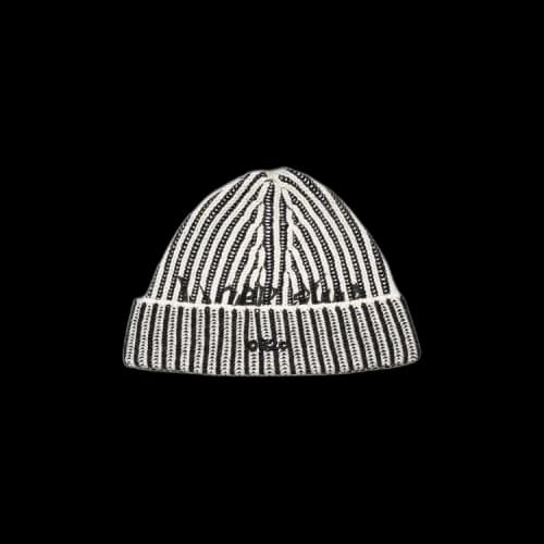 032C Crusader Rib Beanie 'Black/White'