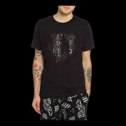 KENZO Silver Printing Short Sleeve Black