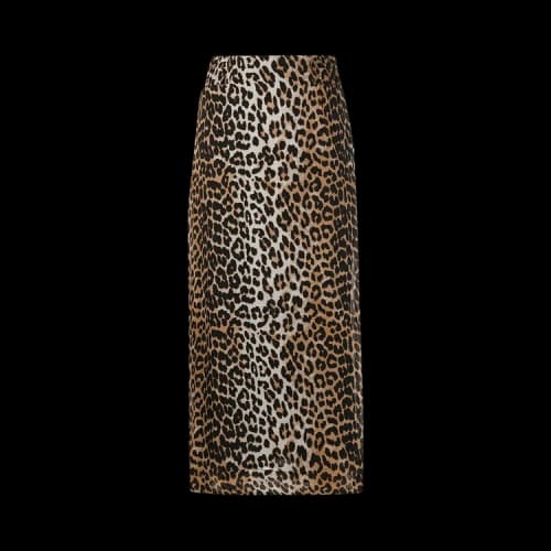 GANNI Printed Georgette Skirt 'Leopard'