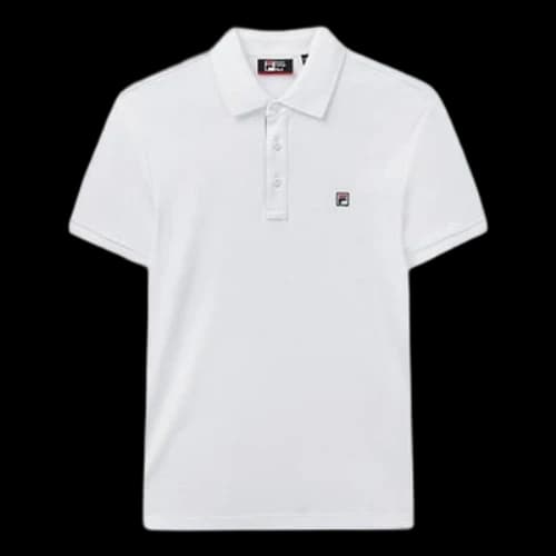 FILA Logo Printing Knit Short Sleeve Polo Shirt White