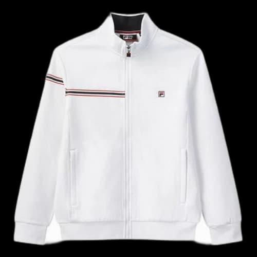 FILA logo Printing Cozy Casual Sports Jacket Knit White
