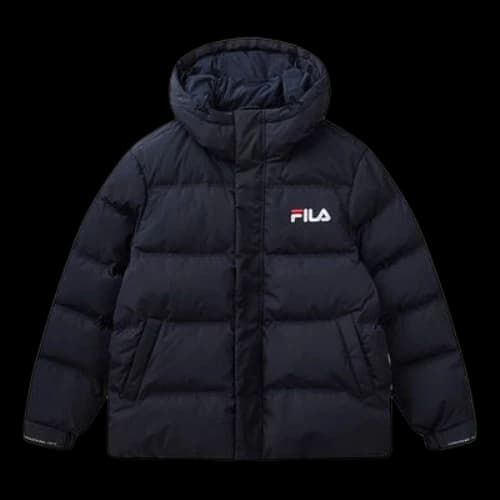 FILA Thicken Short hooded down Jacket Blue