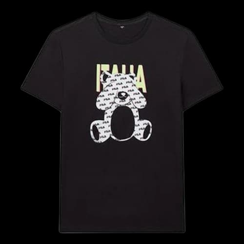 FILA Bear Printing Short Sleeve Unisex Black