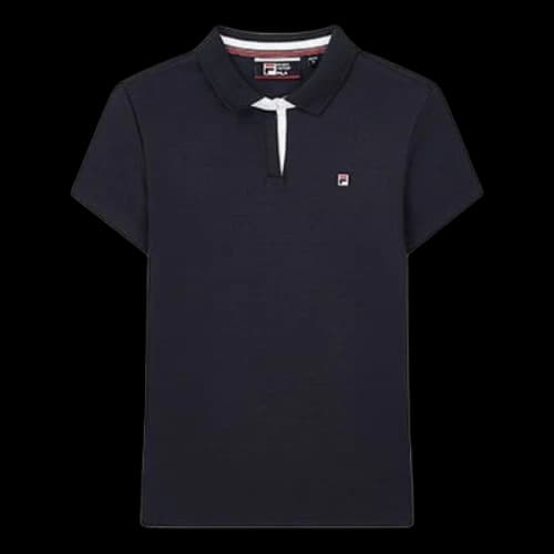 FILA Logo Printing Cotton Sports Short Sleeve Polo Shirt Blue (Women's)
