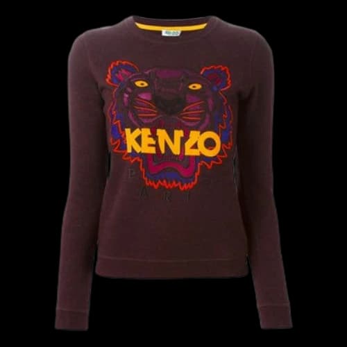 KENZO Embroidery Round-neck Swea Purple (Women's)