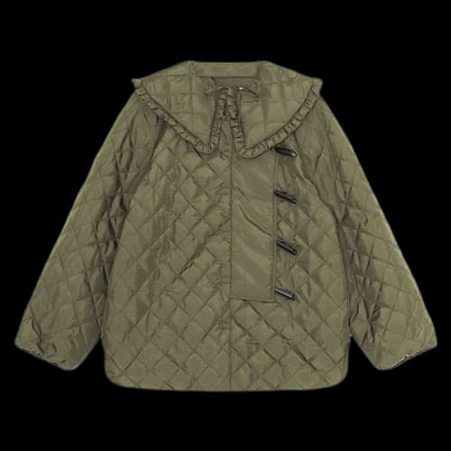 GANNI Recycled Ripstop Quilt Coat 'Green'