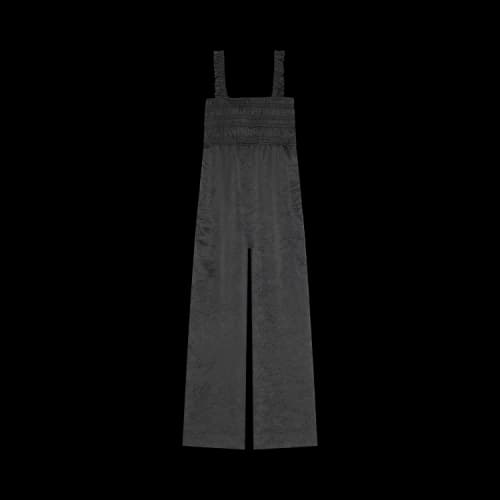 GANNI Crickled Satin Jumpsuit 'Black'