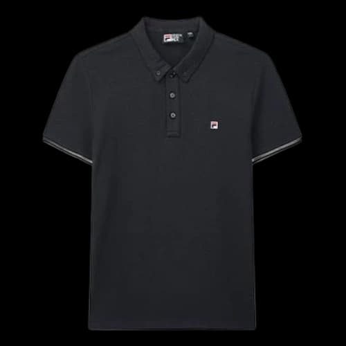FILA Logo Printing Cotton Short Sleeve Polo Shirt Blue