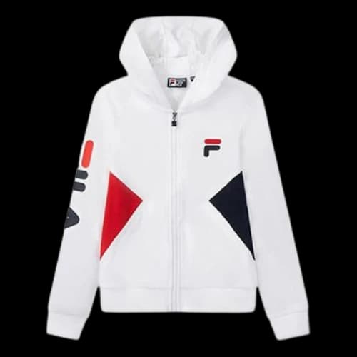 FILA Sports Contrasting Colors Knit hooded Jacket White (Women's)