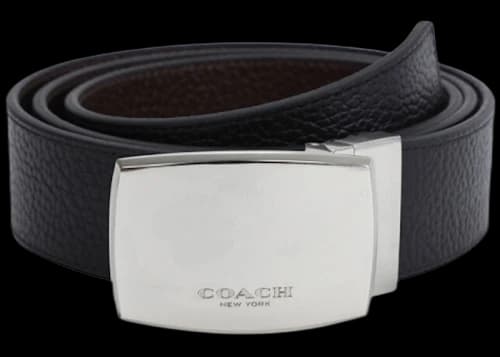 Coach Wide Plaque Reversible Belt Black/Brown