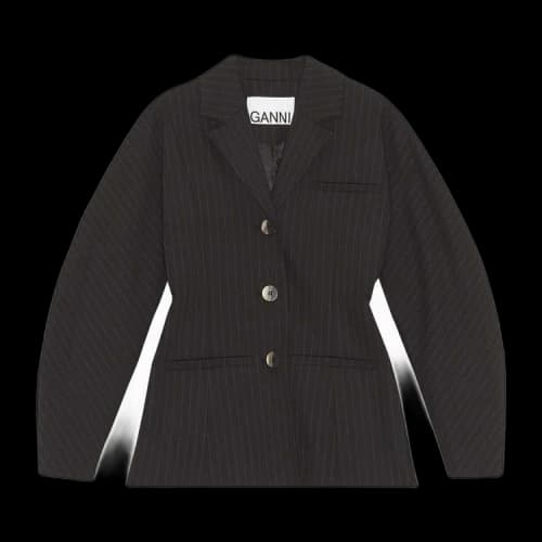 GANNI Striped Blazer 'Black'