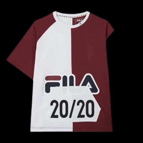 FILA x MIHARA YASUHIRO/ Mihara Yasuhiro Loose Short Sleeve Red Splicing T-Shirt