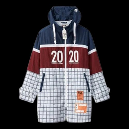FILA x MIHARA Woven Jacket Crossover hooded Jacket White Printing