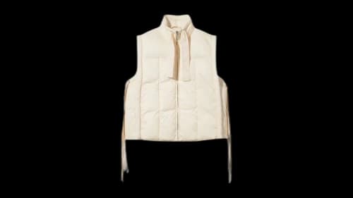 Ganni Shiny Oversized Puffer Vest Cream