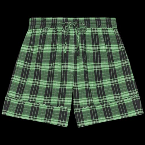 GANNI Seersucker Check Shorts 'Peapod'