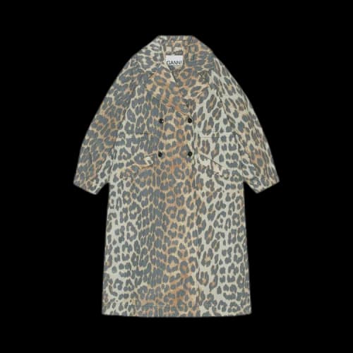 GANNI Crispy Shell Coat 'Leopard'