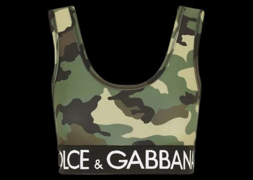 Dolce & Gabbana Camouflage Print Cropped Top Camouflage