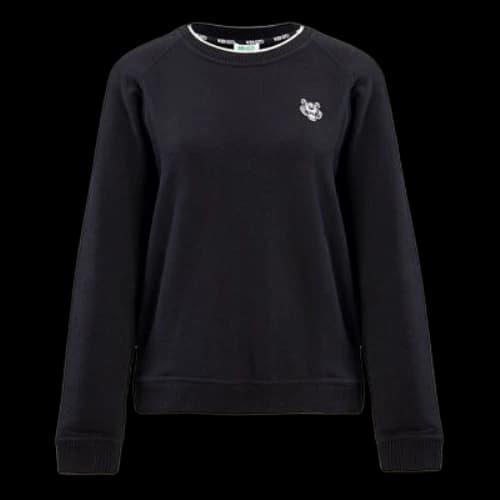KENZO Cotton Round Neck Long Sleeves Hoodie Black (Women's)