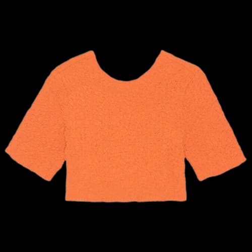 GANNI Poplin O Neck Cropped Smock Top 'Orange'