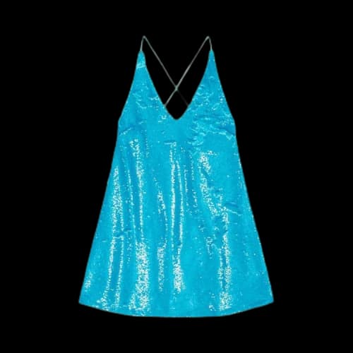 GANNI Sequins Strap Mini Dress 'Blue'