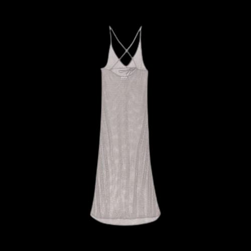GANNI Embellished Mesh Dress 'Silver'