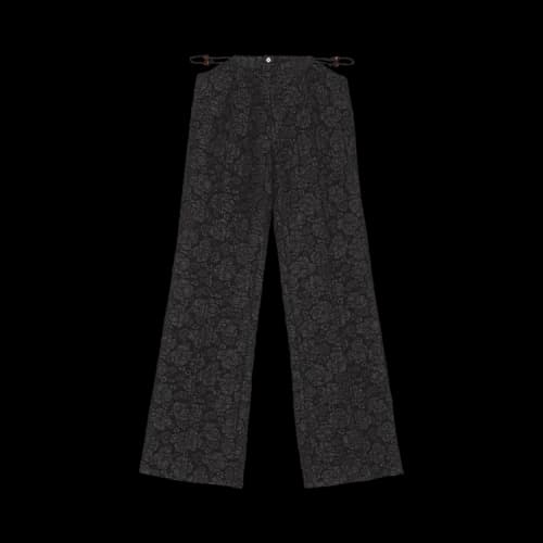GANNI Stretch Jacquard Flared Pants 'Black'