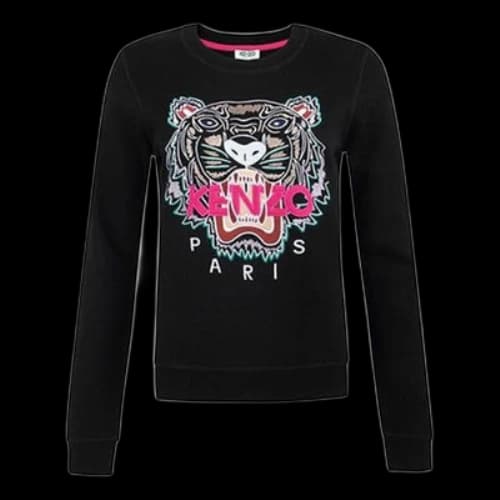 KENZO Embroidered Tiger Head Hoodie Black (Women's)