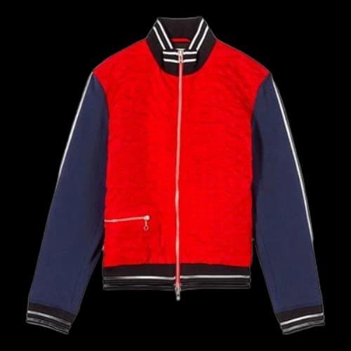 KENZO Stripe Adornment Zipper Jacket Red