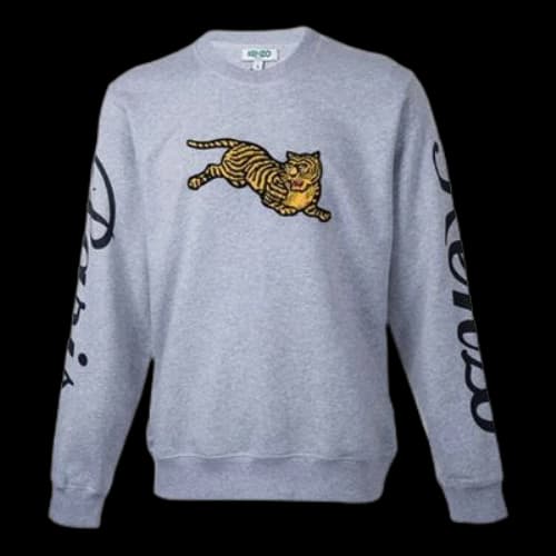 Kenzo Embroidered Round Neck Long Sleeves Sweatshirt 'Light Grey'