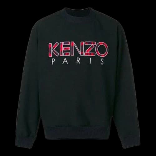 KENZO Alphabet Pattern Loose Round Neck Black