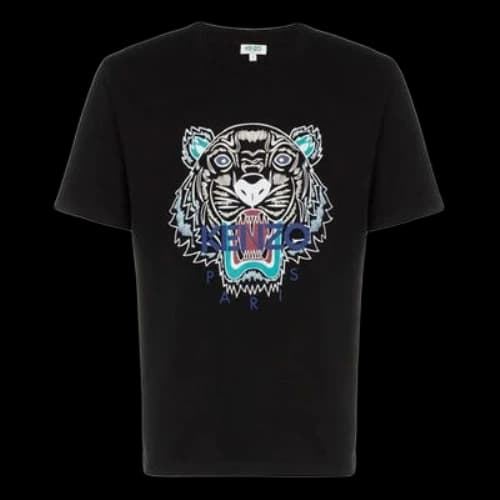 KENZO SS21 Pattern Round Neck Short Sleeve Black