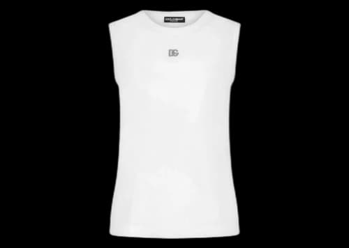 Dolce & Gabbana DG Logo Cotton Tank Top White