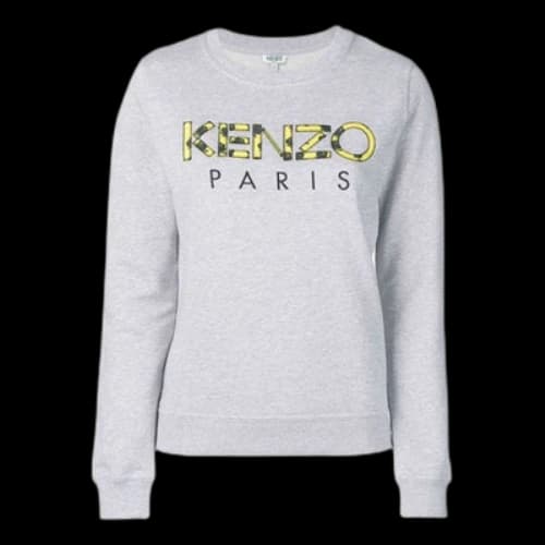 KENZO Leopard print Alphabet Logo Hoodie Gray (Women's)
